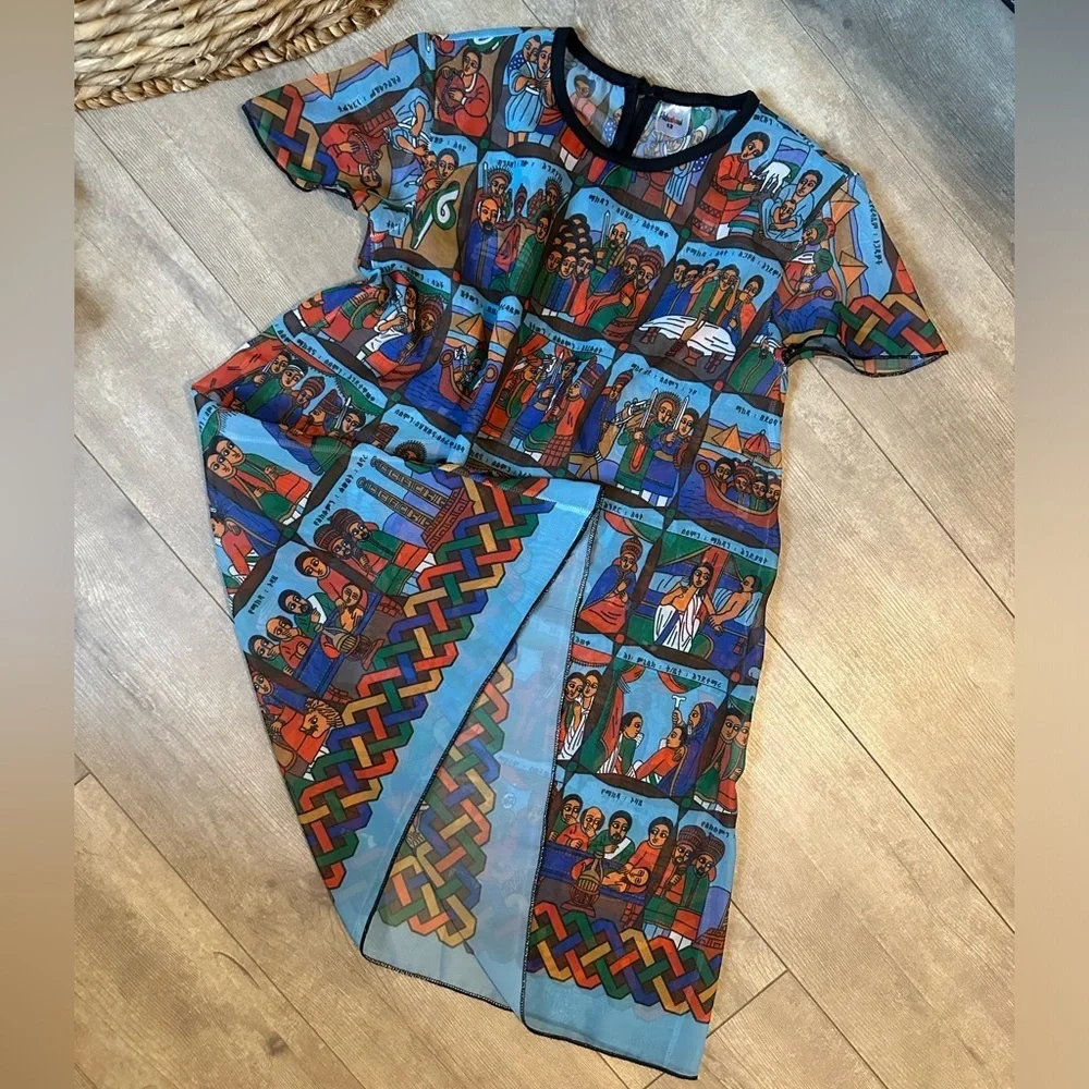 Boutique Cultural Ethiopian Religious Sheer Dress Girls Size 12